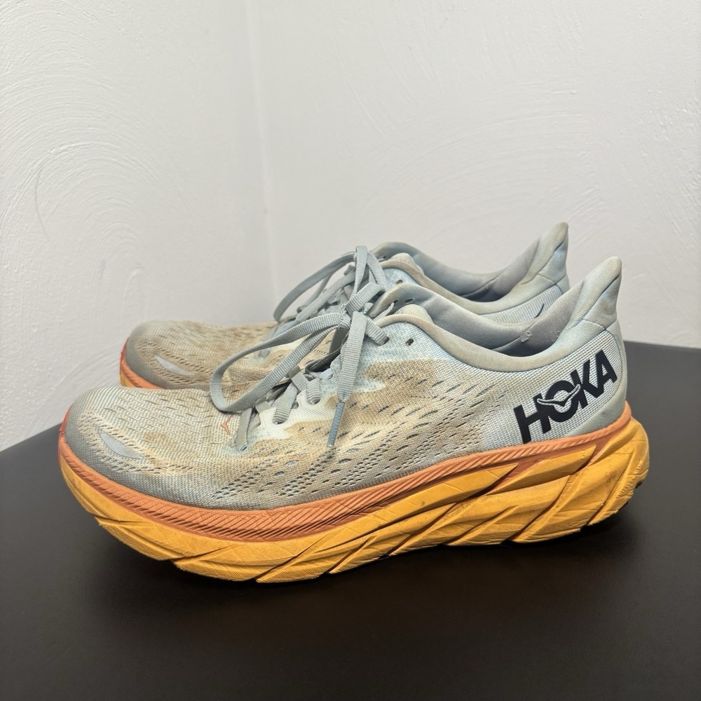 Hoka One One Womens Clifton 8 1119394 SSIF Blue Running Shoes Sneakers‎ Size 10B